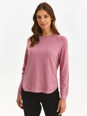 Sweter długi rękaw jasny róż - SSW3627JR sweter długi rękaw - TOP SECRET - Odzieżowy sklep internetowy TOP SECRET