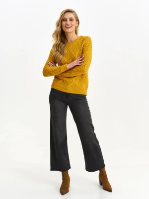 Sweter długi rękaw żółty - SSW3595ZO sweter długi rękaw - TOP SECRET - Odzieżowy sklep internetowy TOP SECRET