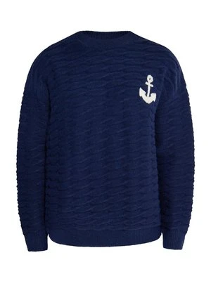 Sweter Dreimaster ciemnoniebieski