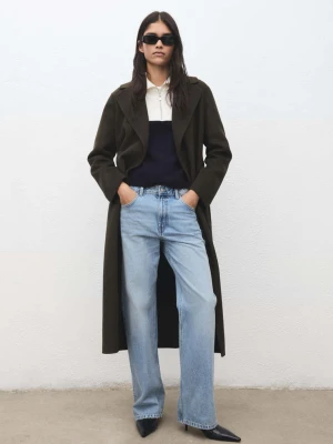 Sweter dwukolorowy z golfem granatowy - Kobieta - - MANGO