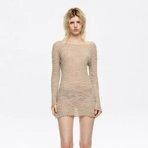 Sweter dzianina dopasowany piaskowy BIMBA Y LOLA
