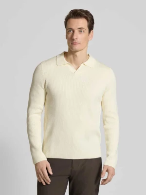 Sweter dzianinowy o kroju relaxed fit w prążkowanej fakturze lindbergh