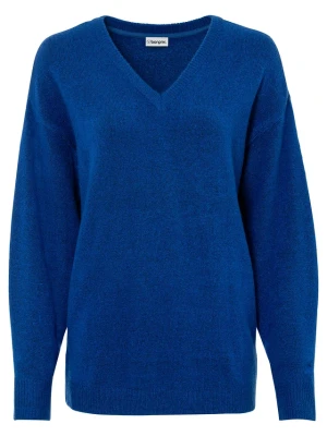 Sweter dzianinowy oversize BonPrix niebieski