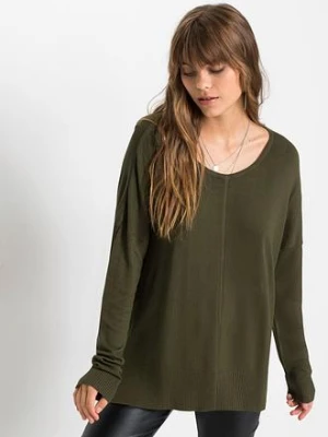 Sweter dzianinowy oversize z mieszanki wiskozy bonprix