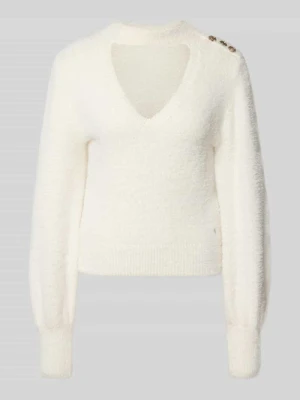 Sweter dzianinowy w kroju regular fit Model 'CHOCKER JAYCEE' Guess Écru