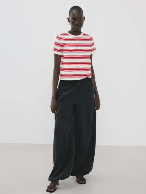 Sweter dzianinowy w paski czerwony - Kobieta - - MANGO