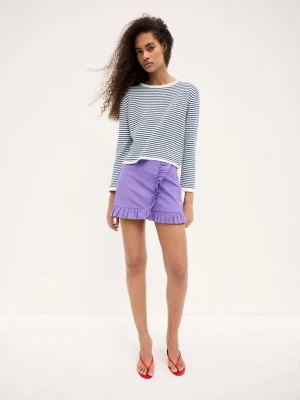 Sweter dzianinowy w paski granatowy - Kobieta - - MANGO