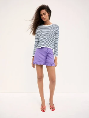 Sweter dzianinowy w paski granatowy - Kobieta - - MANGO