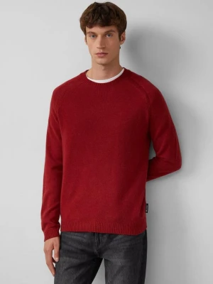 Sweter dzianinowy wykonany z czystej wełny jagnięcej s.Oliver czerwony