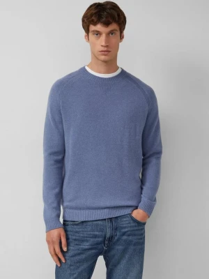 Sweter dzianinowy wykonany z czystej wełny jagnięcej s.Oliver niebieski