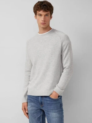 Sweter dzianinowy wykonany z czystej wełny jagnięcej s.Oliver szary