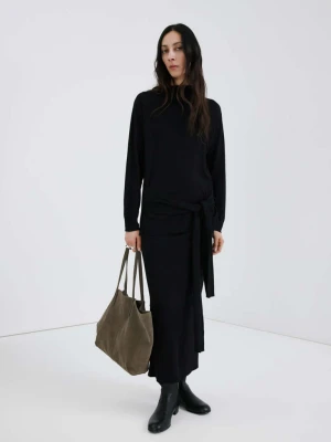 Sweter dzianinowy z golfem czarny - Kobieta - - MANGO