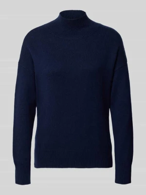 Sweter dzianinowy z mieszanki kaszmiru z domieszką wełny Model 'Nina' 0039 italy Granatowy