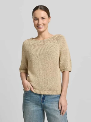 Sweter dzianinowy z mieszanki lnu z rękawem 1/2 LUISA CERANO