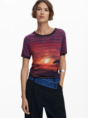 Sweter dzianinowy zachód słońca Desigual