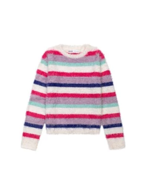 Sweter dziewczęcy w kolorowe paski Minoti