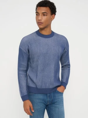 Sweter Emporio Armani nakrapiana petrol