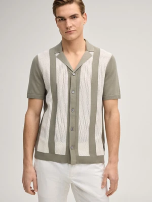 Zdjęcie produktu Sweter Galvo w paski w kolorze khaki/ecru JOOP!