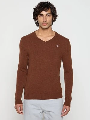 Sweter Gant brązowy