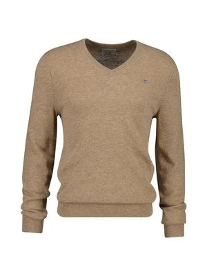 Sweter Gant brązowy melanż