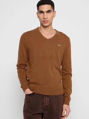 Sweter Gant jasny brąz