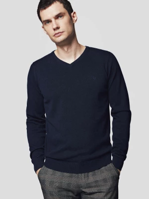 Sweter Granatowy z Bawełną w Serek Lenny Lancerto