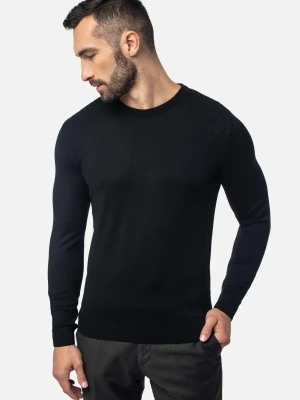 SWETER HALTE Z OKRĄGŁYM DEKOLTEM CZERŃ Recman