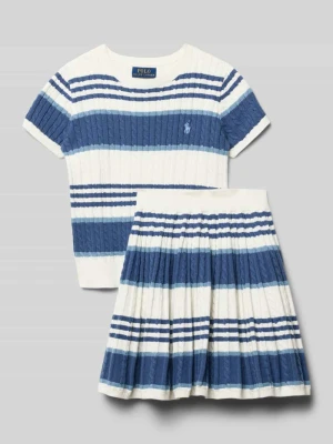 Sweter i spódnica w kroju regular fit z czystej bawełny w zestawie Polo Ralph Lauren Teens
