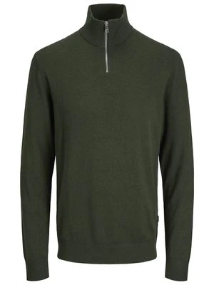 Sweter Jack&Jones ciemnozielony