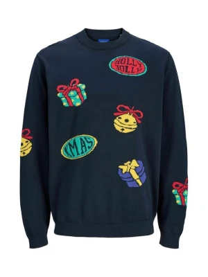 Sweter Jack&Jones granatowy