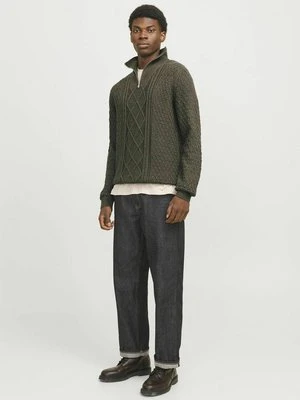 Sweter Jack&Jones oliwkowy