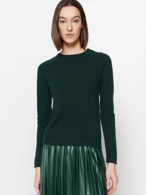 Sweter Just Cashmere ciemnozielony