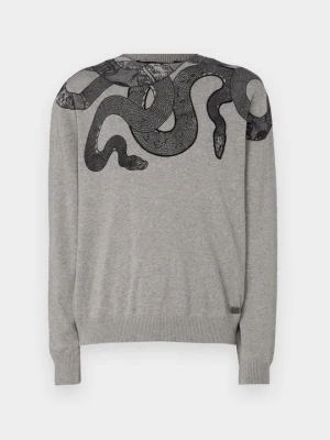 Sweter Just Cavalli ciemnobrązowy