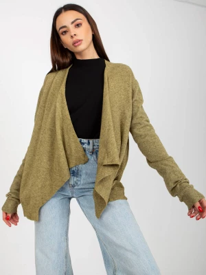 Sweter kardigan khaki casual narzutka rękaw długi Merg selection