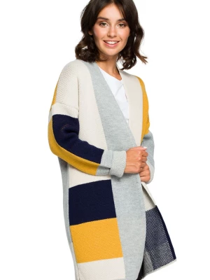 Sweter kardigan narzutka kolorowy geometryczny wzór Polskie swetry