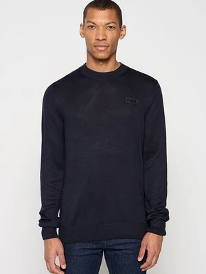 Sweter KARL LAGERFELD granatowy