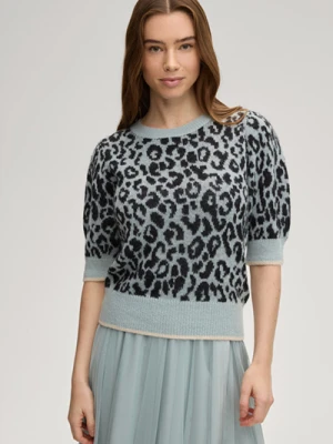 Sweter Kaston w kolorze jasnoniebieskim/czarnym w panterkę Joop