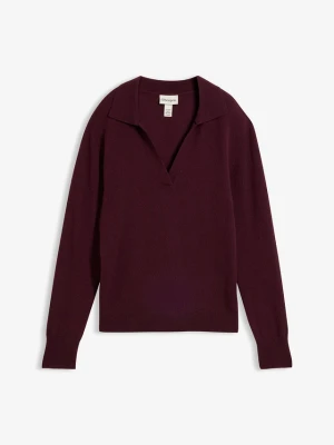 Sweter z miękkiej mieszanki kaszmiru zgodnego ze standardem Good Cashmere Standard® BonPrix czerwony