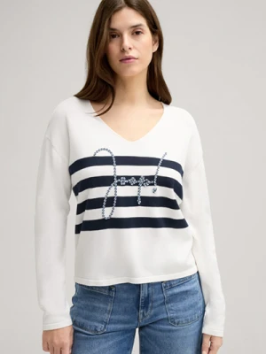 Sweter Klara w kolorze biało-granatowym Joop