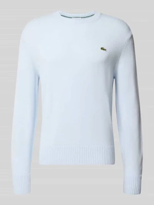 sweter klasyka o kroju regular fit z czystej wełny Lacoste Jasnoniebieski