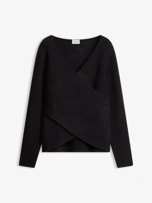 Sweter kopertowy BonPrix czarny
