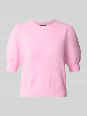 sweter krój regular fit z bufiastymi rękawami Vero Moda Różowy