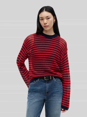 sweter krój regular fit z mieszanki bawełny Tommy Hilfiger Czerwony