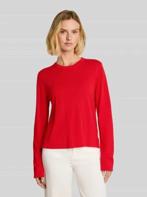 sweter krój regular fit z mieszanki bawełny z dodatkiem jedwabiu Tom Tailor Czerwony