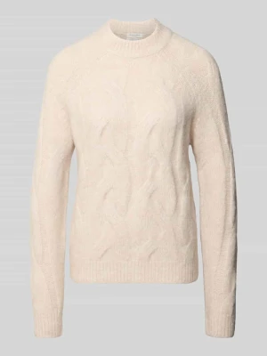 Sweter krój regular fit z mieszanki wełny z alpaki Christian Berg Beżowy