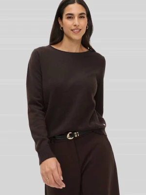sweter krój regular fit z mieszanki żywej wełny i kaszmiru model 'Lisa' BRAX Ciemnobrązowy