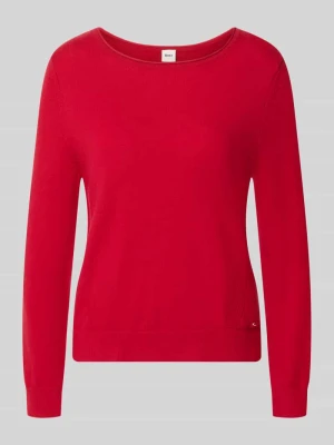 sweter krój regular fit z mieszanki żywej wełny i kaszmiru model 'Lisa' BRAX Czerwony