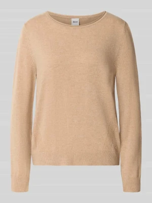 sweter krój regular fit z mieszanki żywej wełny i kaszmiru model 'Lisa' BRAX Jasnobrązowy