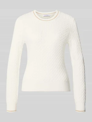 sweter krój slim fit z mieszanka bawełny Lacoste Złamany biały