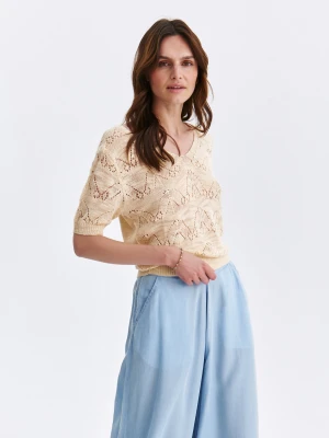 Sweter krótki rękaw beżowy - SWS0179BE sweter krótki rękaw - TOP SECRET - Odzieżowy sklep internetowy TOP SECRET